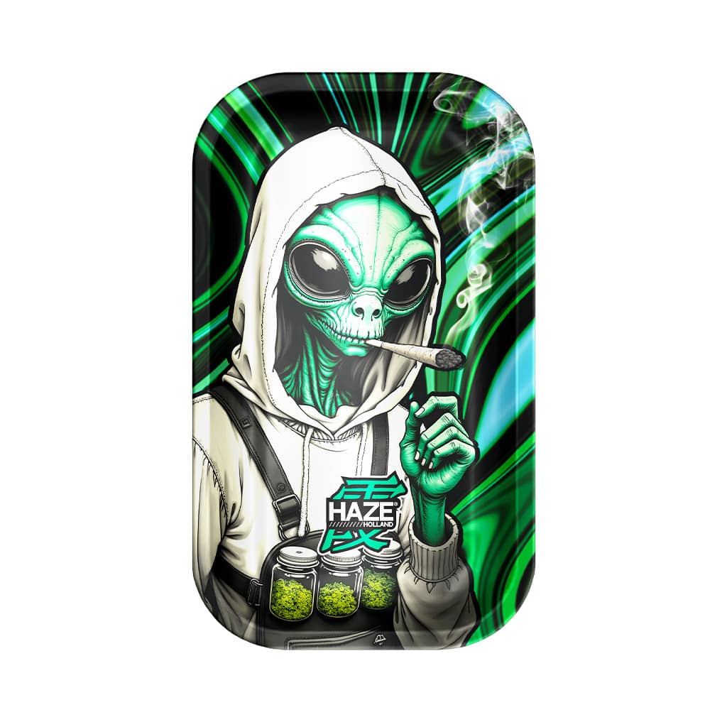 Metal-Rolling-Tray-Large-Haze-Holland-Gaming-Cosmic-For-Smoking-No-Mess-Fits-Everything-ALIEN-PUFF-GANJA-WARS-x-07087