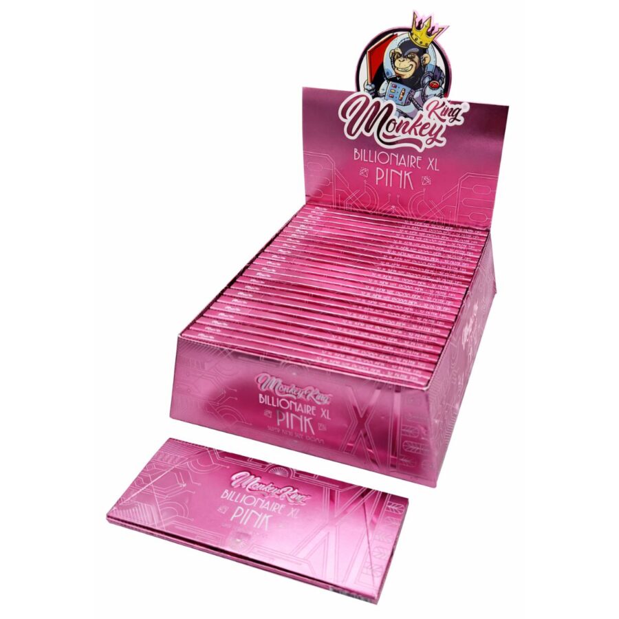 Monkey-King-Billionaire-Pink-XL-Unbleached-Ultrathin-Rolling-Papers-130-mm-900×900