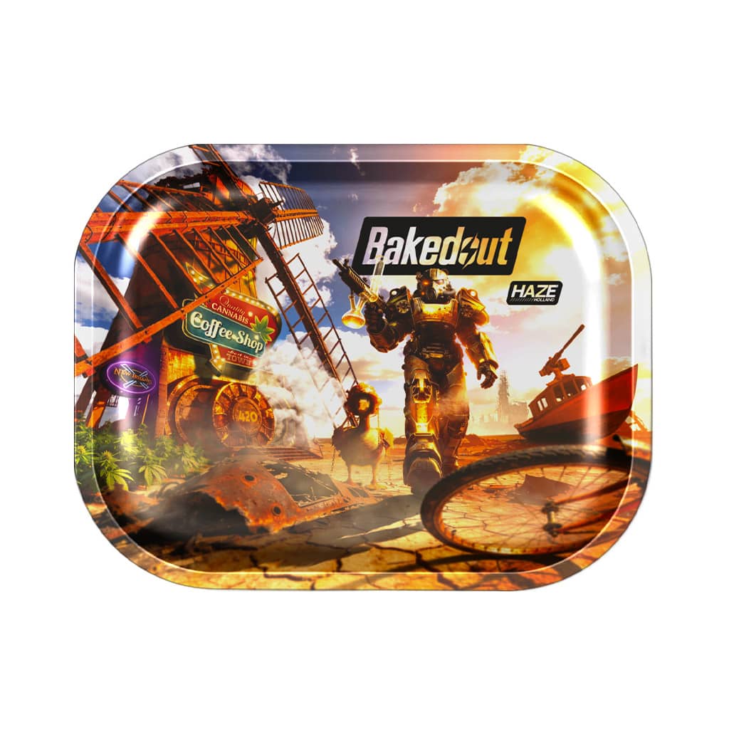 Haze-Holland-Metal-Rolling-Tray-Small-Pixel-High-BAKEDOUT-Gaming-For-Smoking-No-Mess-Portable-Matte-Finish-x-07103
