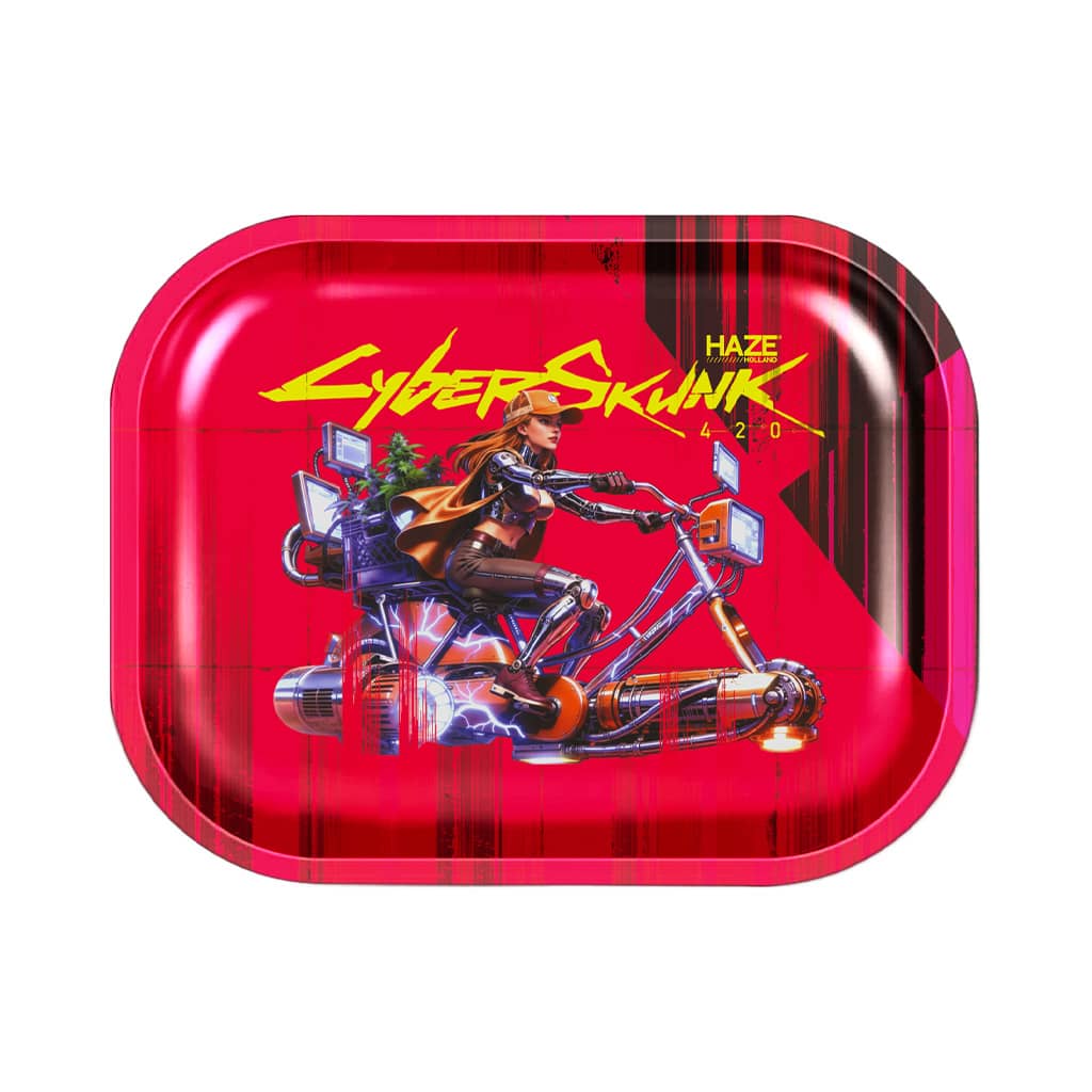 Haze-Holland-Metal-Rolling-Tray-Small-Pixel-High-CYBERSKUNK-420-Gaming-For-Smoking-No-Mess-Portable-Matte-Finish-x-07102
